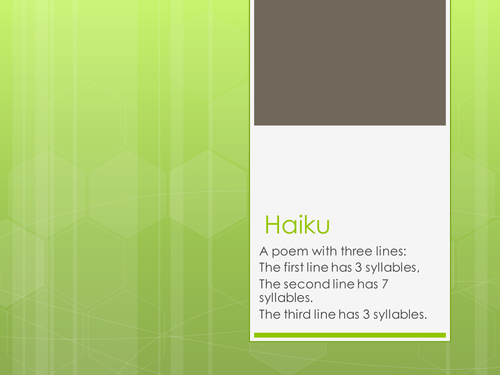 Haiku lesson plan and resources | Teaching Resources