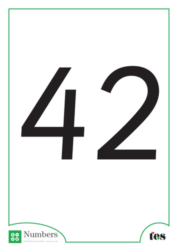 a4 flash cards numbers 41 45 teaching resources