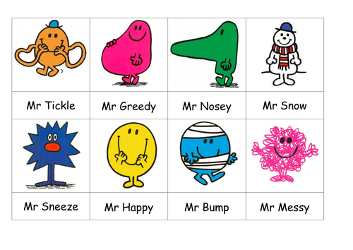 Mr Men and Little Miss Characters | Teaching Resources