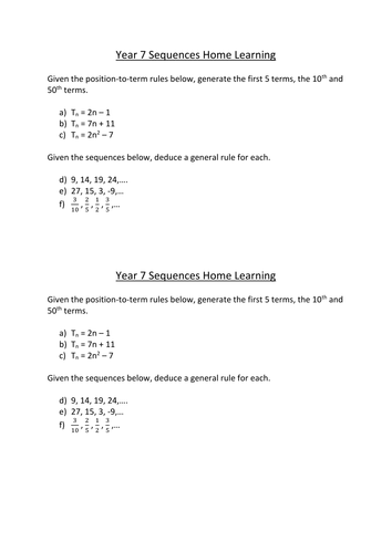 sequences teaching resources