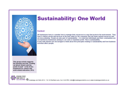 Sustainability | Teaching Resources