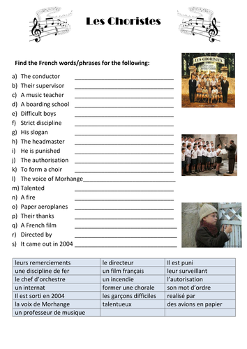 Les Choristes - Introductory Lesson | Teaching Resources