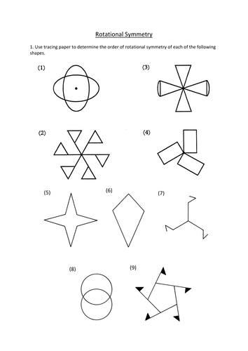 Rotational Symmetry worksheet by dannytheref - Teaching Resources - TES