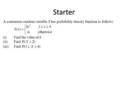Continuous Random Variables | Teaching Resources