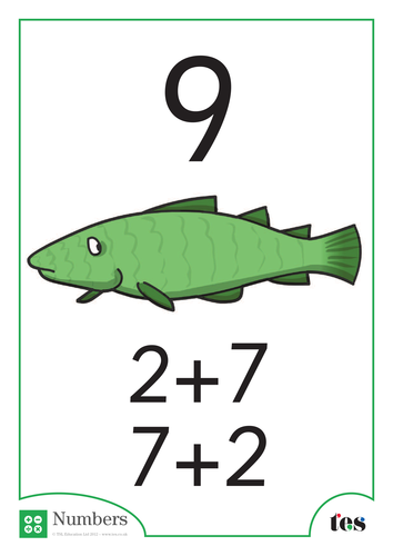 Additions Sheets (total 9) Fish Theme | Teaching Resources