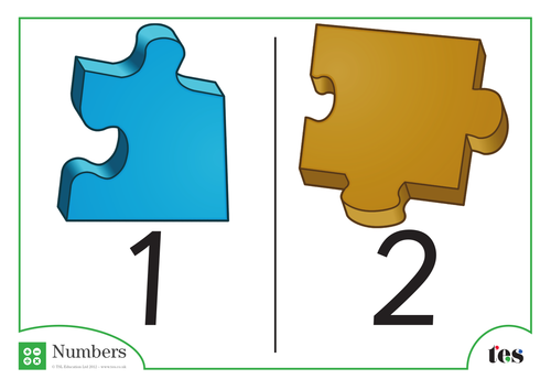 Number Cards - Jigsaw Pieces Theme 1-10 | Teaching Resources