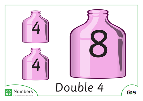 Doubles - Bottles Theme (Double 4) | Teaching Resources