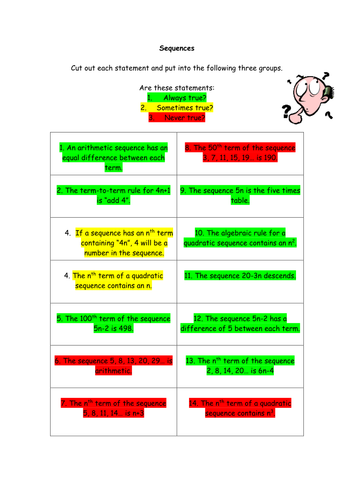Sequences - Always, Sometimes, Never Answers.doc