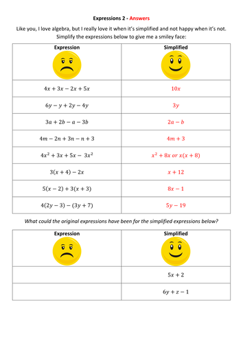 Expressions 2 | Teaching Resources