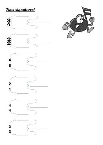 Time signatures worksheet | Teaching Resources