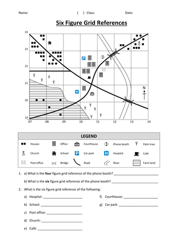 grid reference homework sheet
