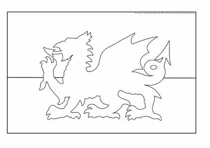 Welsh flag colouring sheet by PrimaryTreasureChest UK