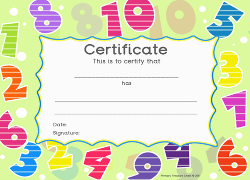 Number Certificates and Reward | Teaching Resources