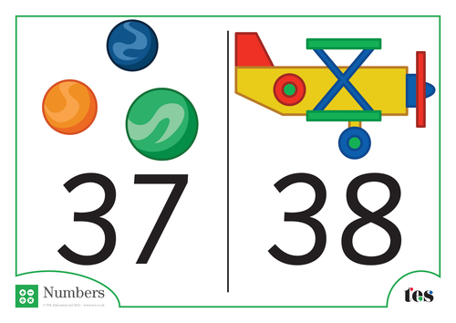 Number Cards - Toys Theme 31-40 | Teaching Resources