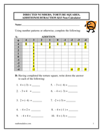 introducing directed numbers ks3 with answers teaching resources