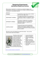 Designing Experiments Worksheet | Teaching Resources