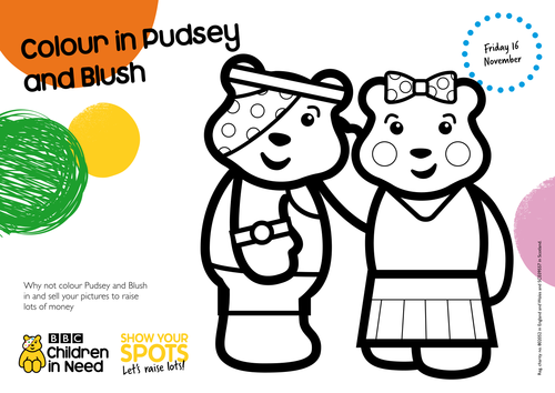 COLOURIN PUDSEY by BBCChildrenInNeed Teaching Resources