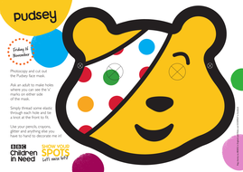 Pudsey face mask by BBCChildrenInNeed Teaching Resources