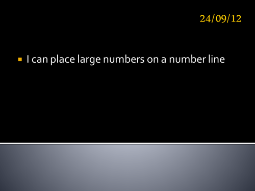 large numbers on a number line | Teaching Resources