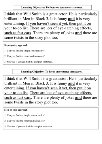 Printables Sentence Structure Worksheets lesson on sentence structure by kaur10 teaching resources tes