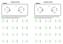 equivalent fractions by deechadwick teaching resources