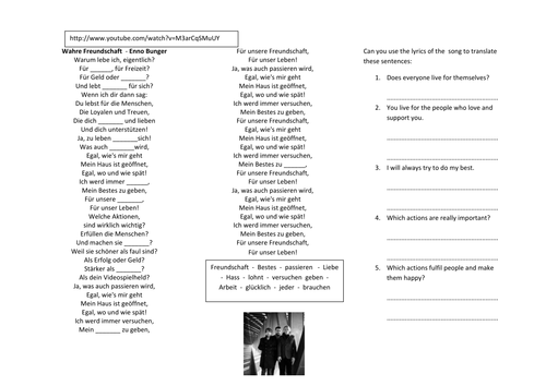 German language resource on familes & lifestyles | Teaching Resources