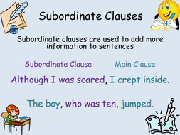 adjective meaning biography Astya  Teaching Powerpoint KS2 by Subordinate  Clauses