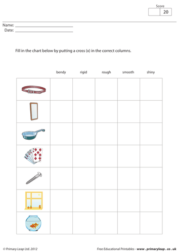 Chart - Sorting materials (2) | Teaching Resources