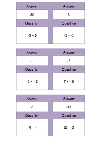 Negative Number treasure hunt.docx