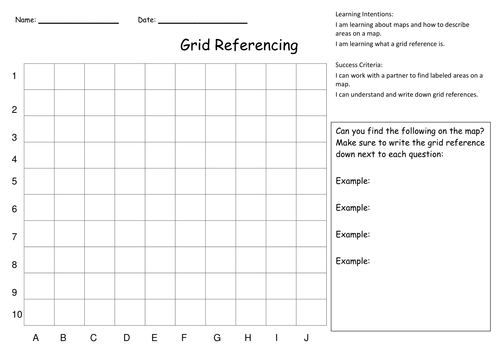 grid referencing and map skills activities teaching