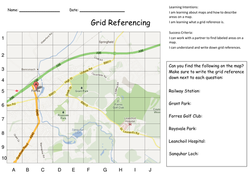 Map Reading Grid Reference Grid Referencing And Map Skills Activities | Teaching Resources