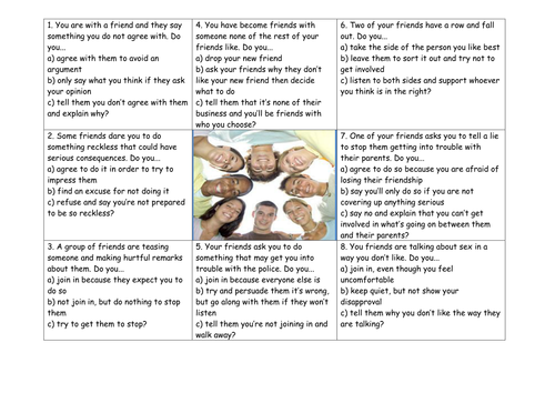 Changing Friendships  Teaching Resources