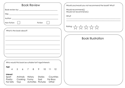 Book review template | Teaching Resources