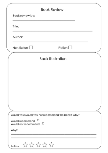 book review template teaching resources