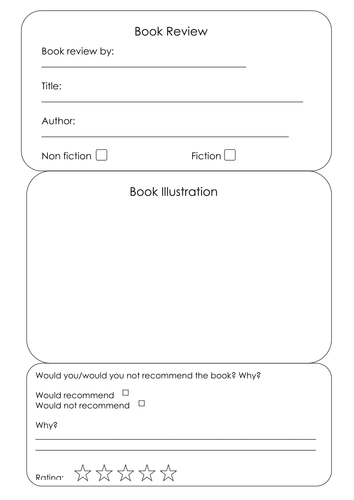 book review template for kids