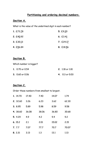 Decimal place value | Teaching Resources