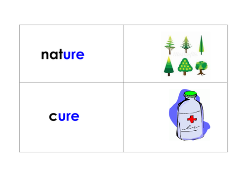 phonics worksheet ure Matching and 'ure' by  Bingo trigraph for  Game Pairs jodyo Teaching