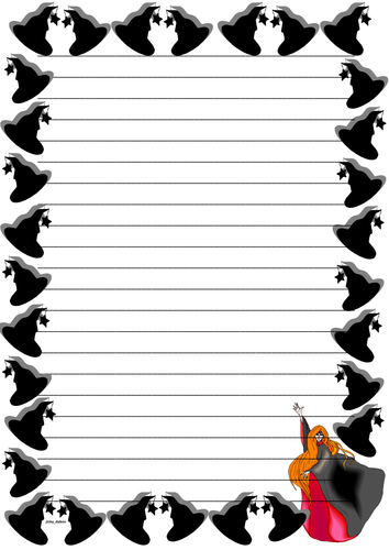 Halloween Themed Lined Paper and Page borders