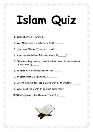 islam resources quizes worksheets template teaching resources