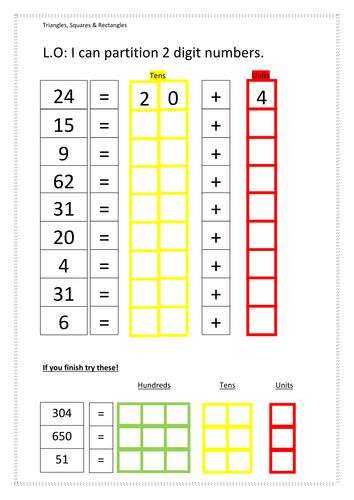 partitioning teaching resources