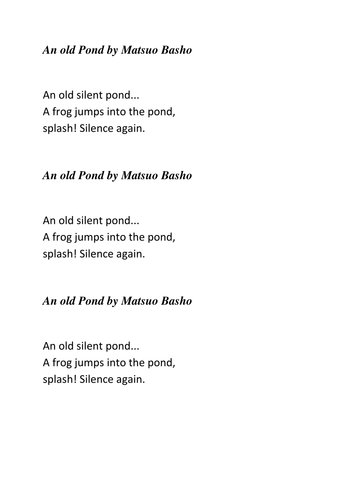 Lesson 1-Introducing forms of poetry | Teaching Resources