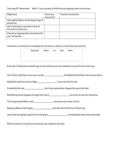 Back to Basics VCOP Plans | Teaching Resources