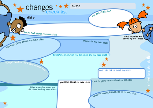 changing school class transition worksheet by starfish1954