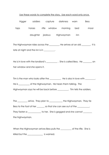 The Highwayman | Teaching Resources