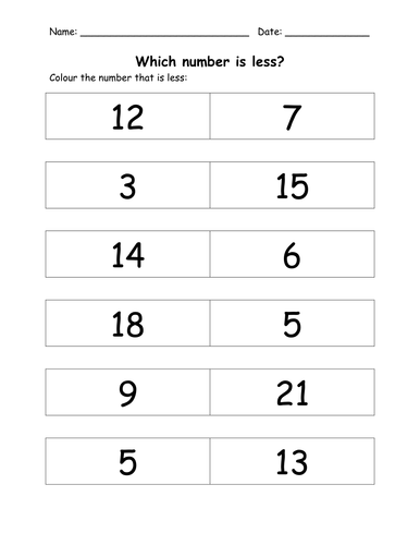 Number Worksheets | Teaching Resources