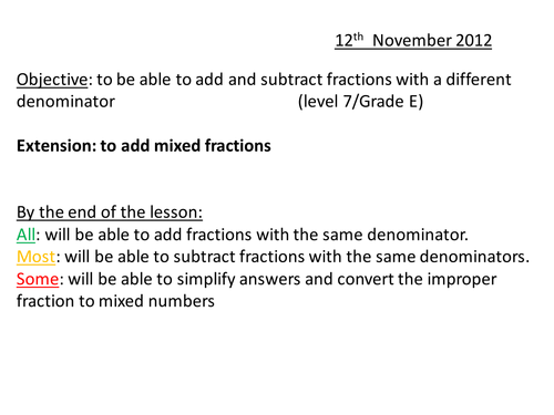 Adding and Subtracting Fractions Different Denominators.pptx