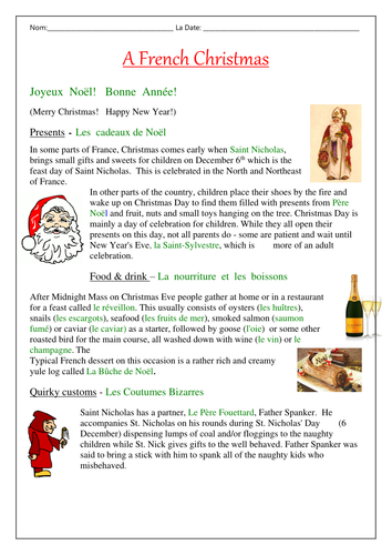 essay about christmas in french