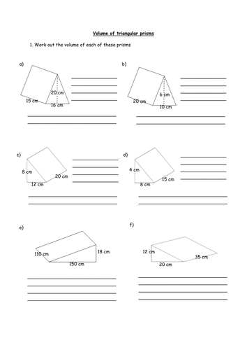 Finding the volume of prisms and cylinders | Teaching ...