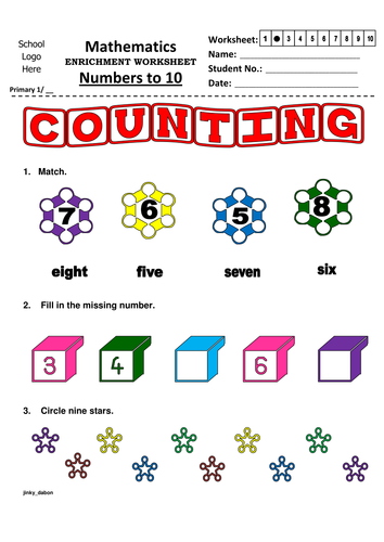 KS1 Numbers to 10 Worksheet | Teaching Resources