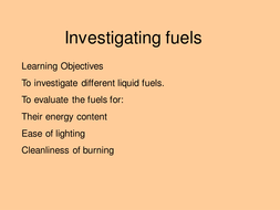 investigating fuels experiment